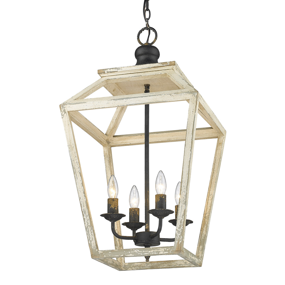 Golden Lighting Haiden 4-light Pendant in Antique Black Iron